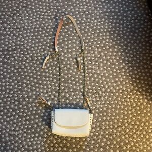 Zara small off white purse with chain and tassel